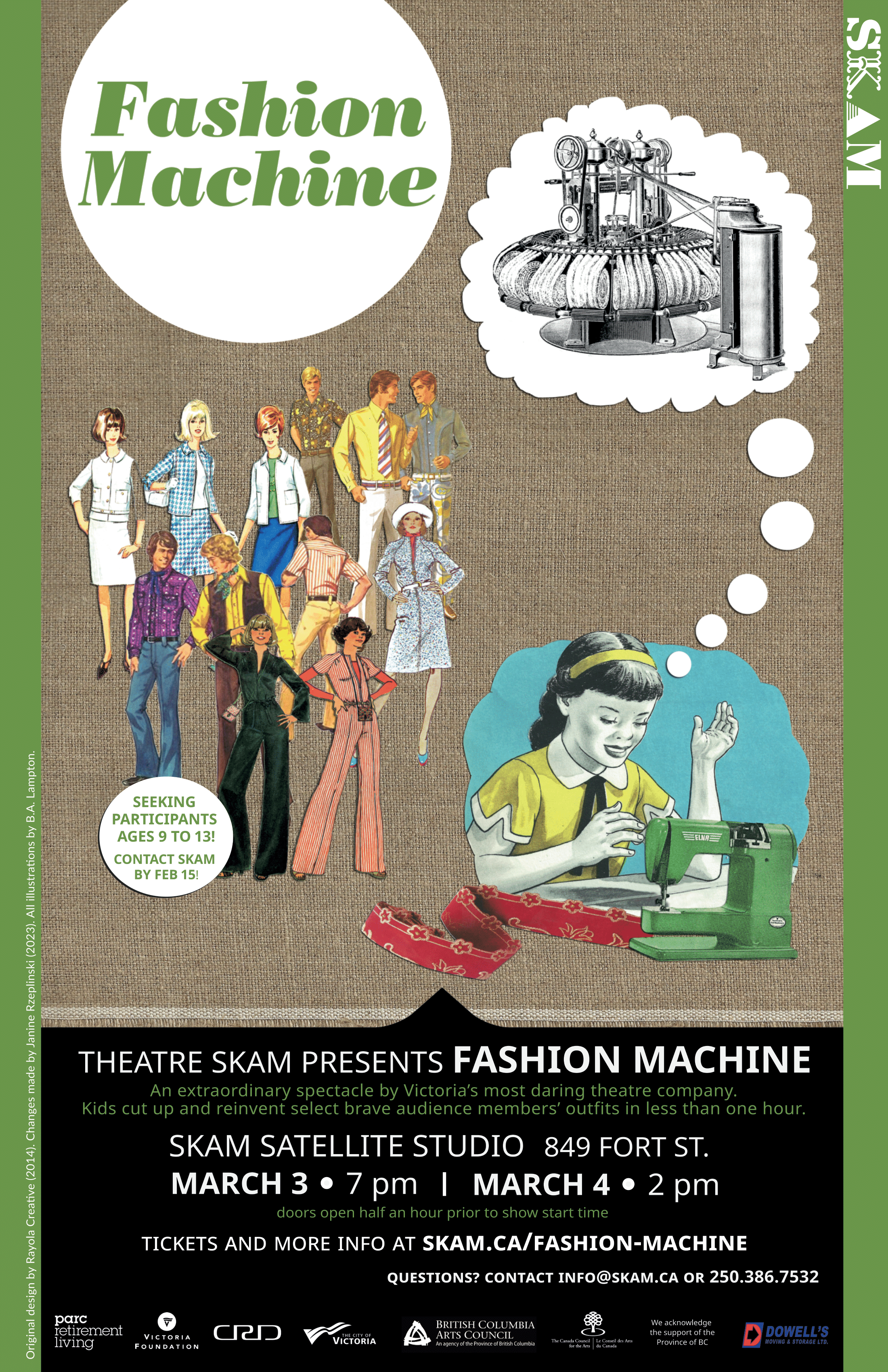 Fashion Machine poster listing date location and a small blurb