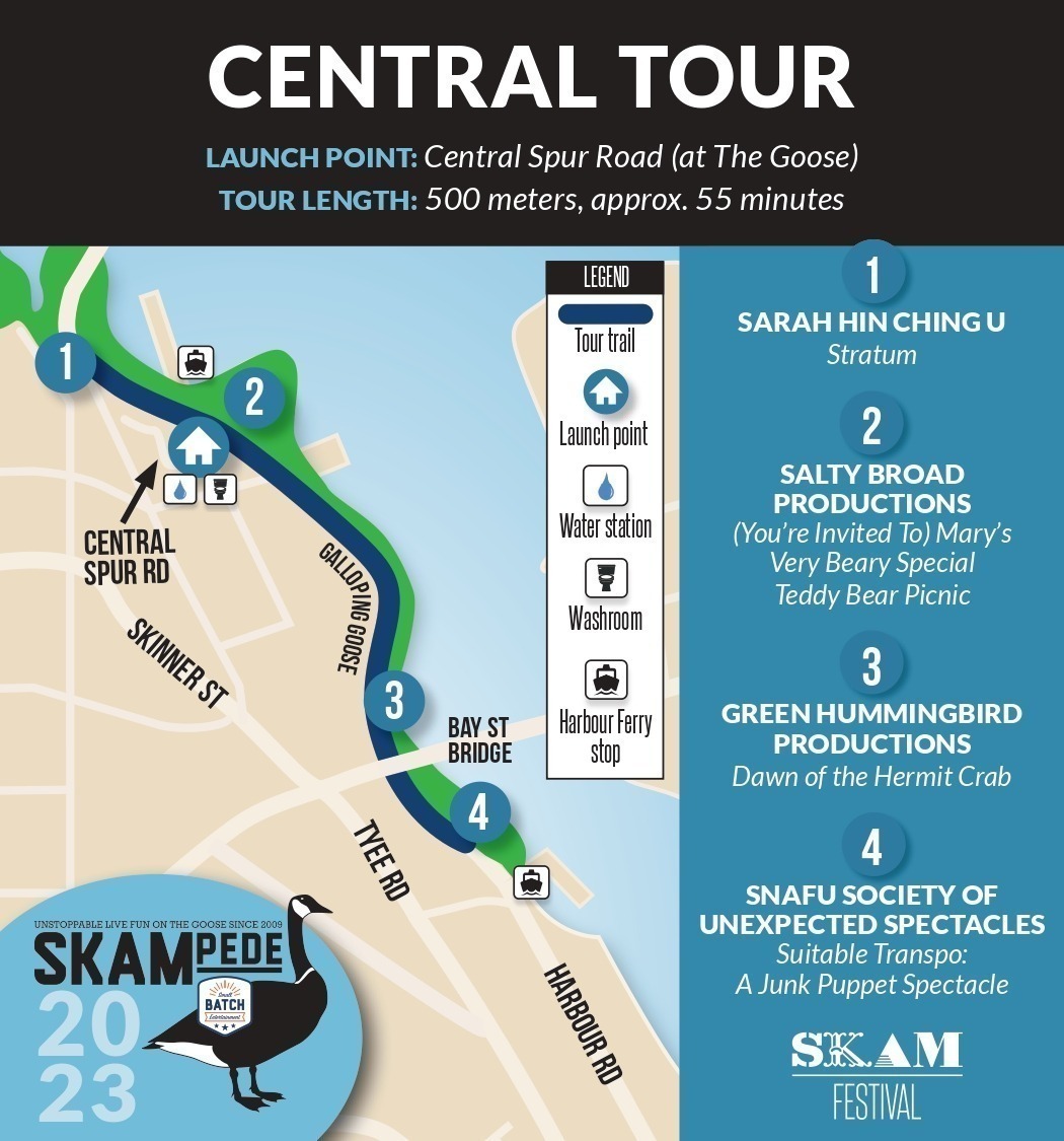 Image of Central Tour route beginning by the selkirk trestle and extending past the bay street bridge.