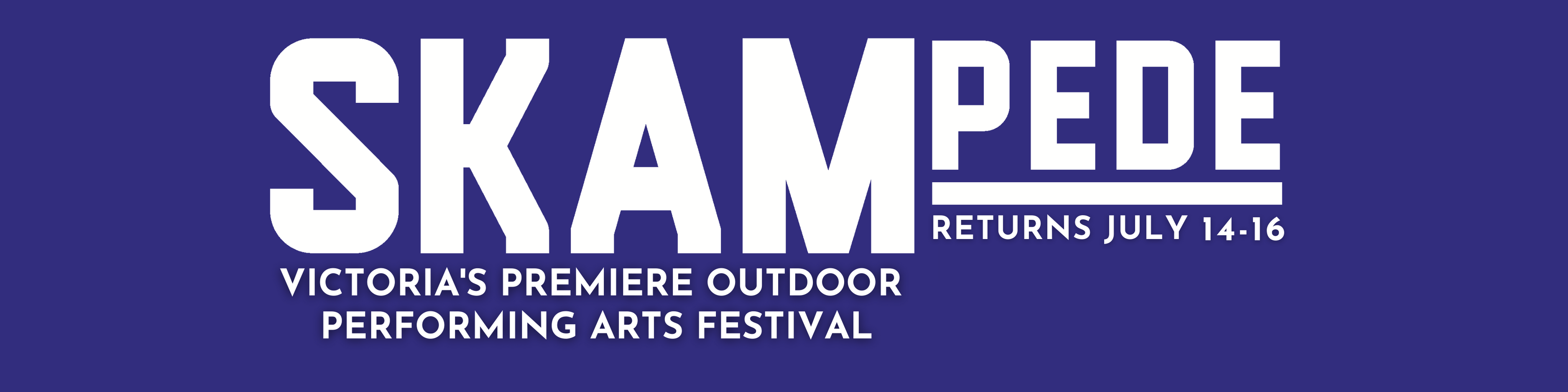 SKAMpede logos featuring two archival photos, one of the Visible Bodies Performance in 2021 and the other of an Aerialist at the Shipyard in 2021
